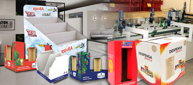 comprar venta pre-impreso charolas empalmadado micro corrugado exhibidores pop pdq